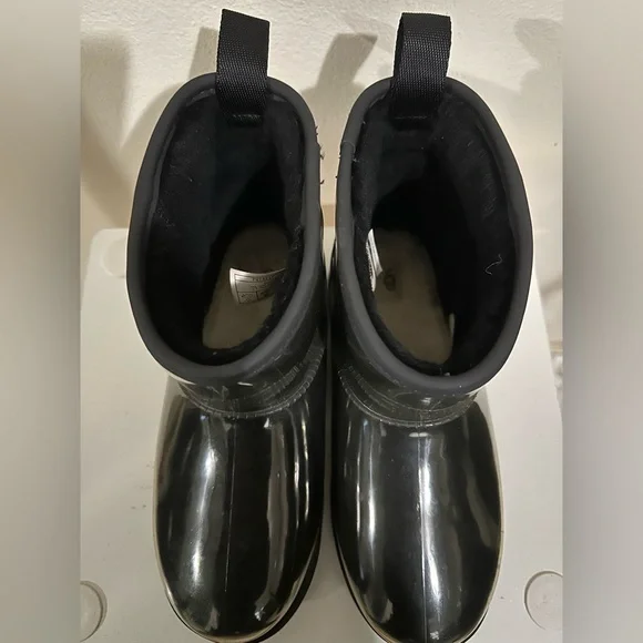 UGG Black Winter Rain Boots with Rugged Sole - Picture 5 of 6
